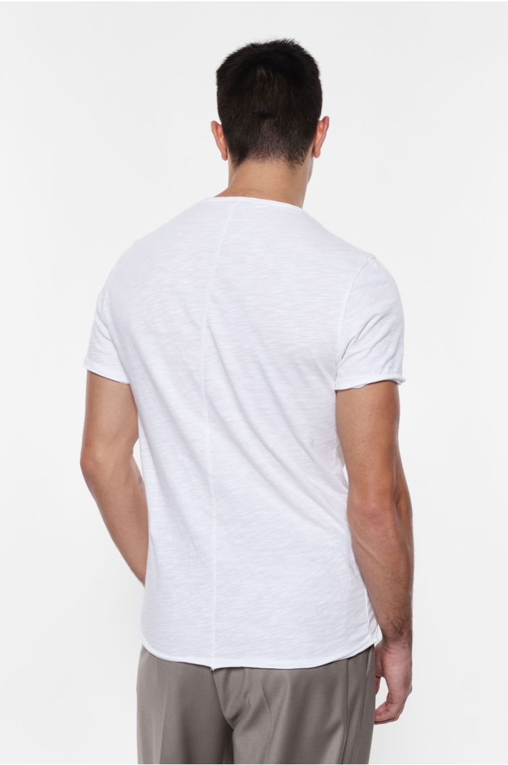 T-shirt with chest pocket and round neckline