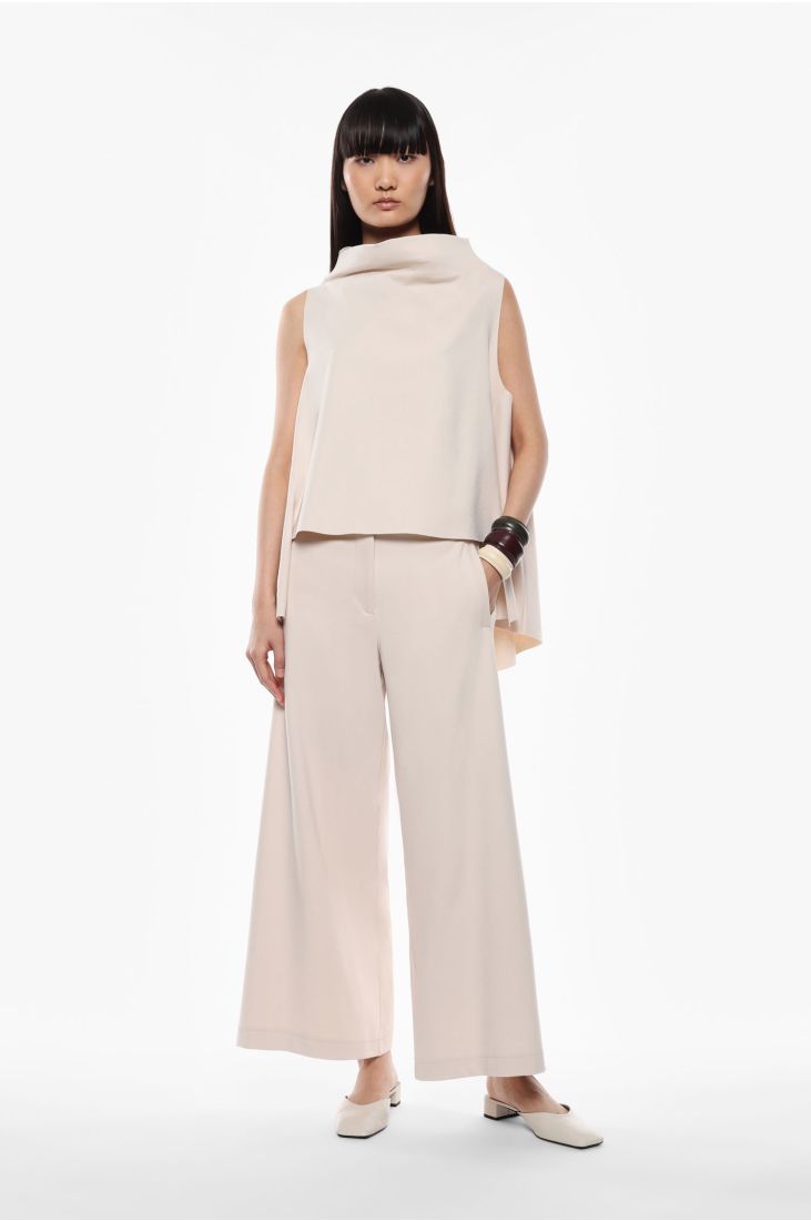 Elegant plain color palazzo trousers