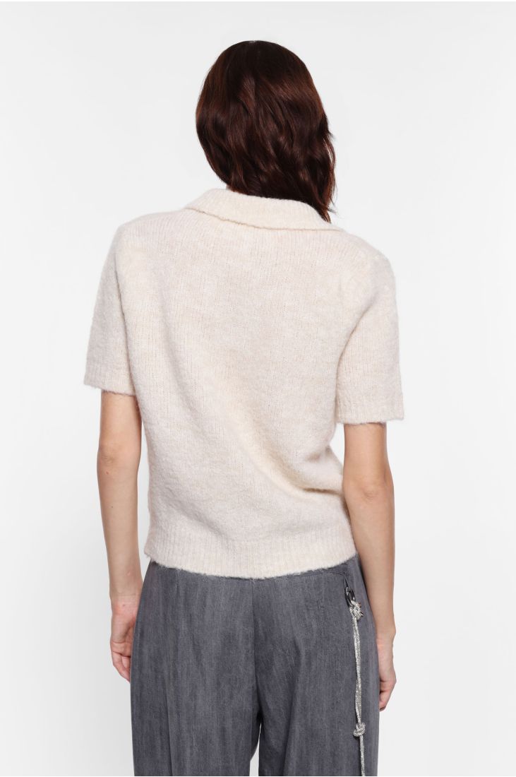 Sweater polo neck short sleeves