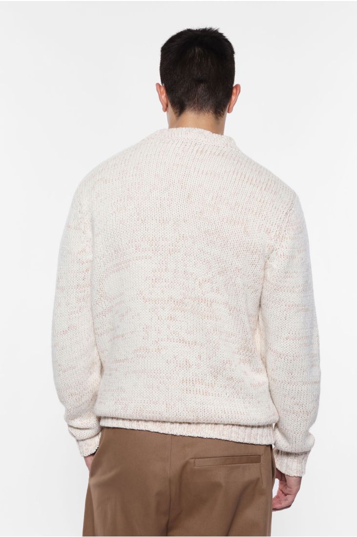 Melange knit crew neck sweater