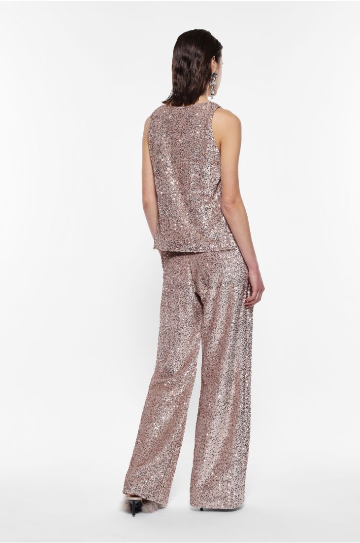 Sequin flared trousers