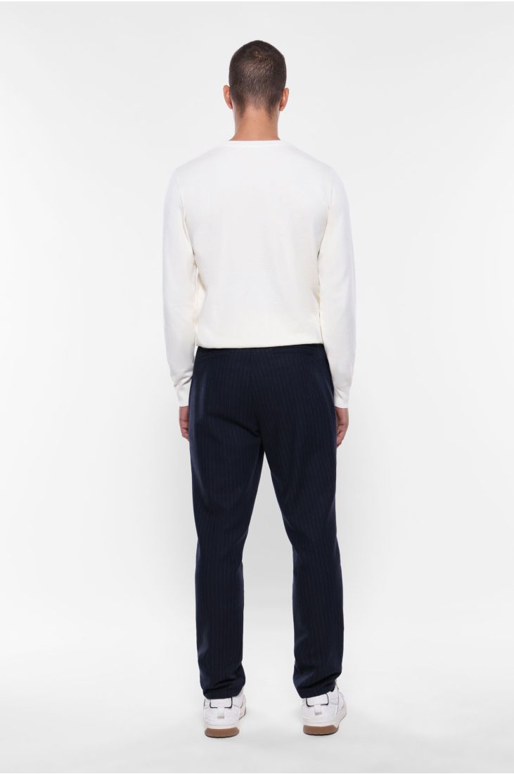 Striped regular-fit trousers