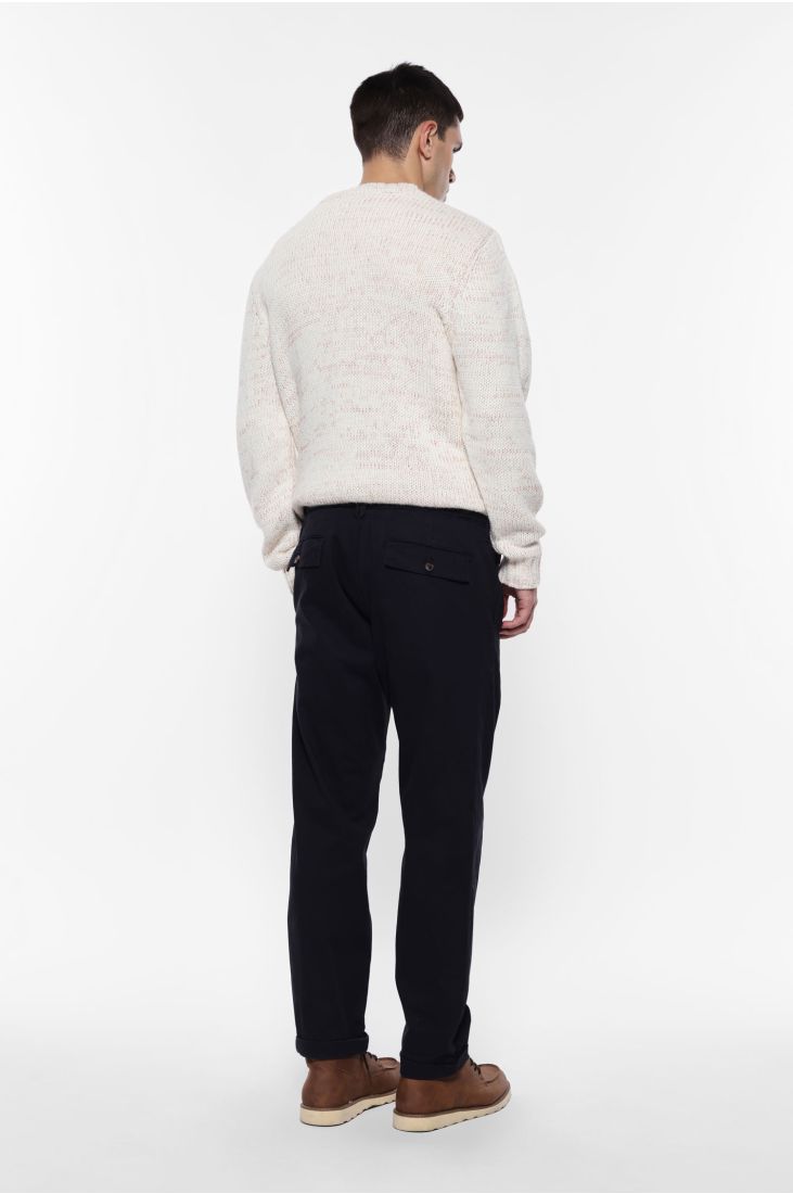 Regular-fit plain color trousers