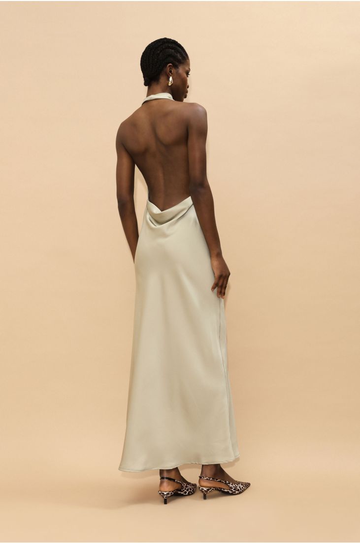 Long dress with halter neck