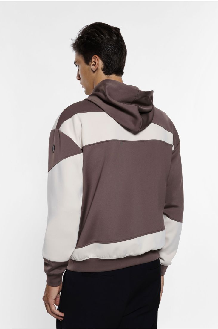 Hooded sweatshirt with striped pattern