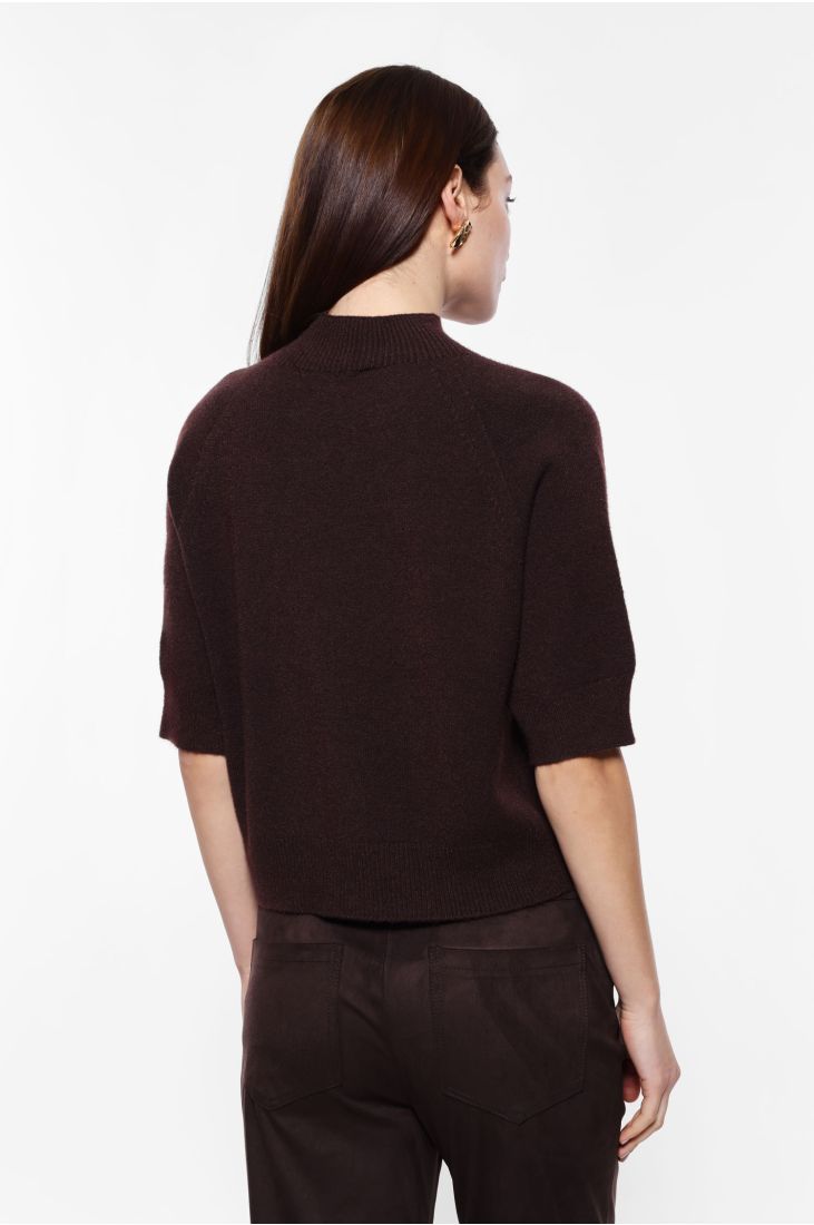 Crew neck sweater with short sleeves