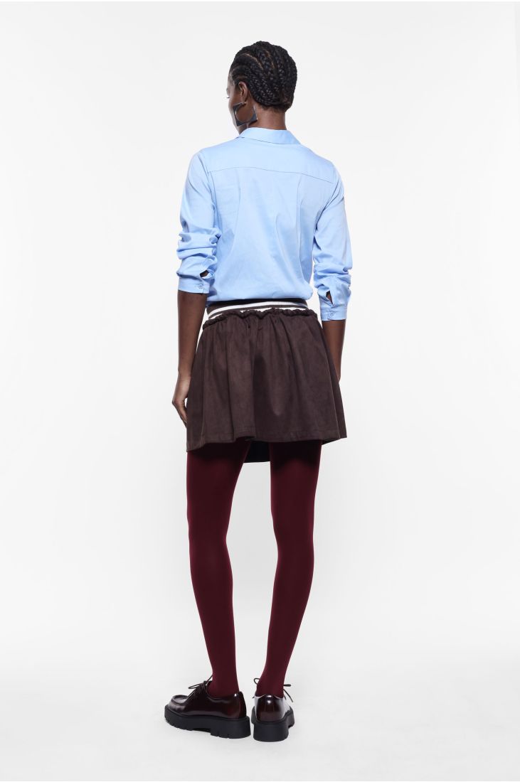 Suede effect short skirt with sporty waistband