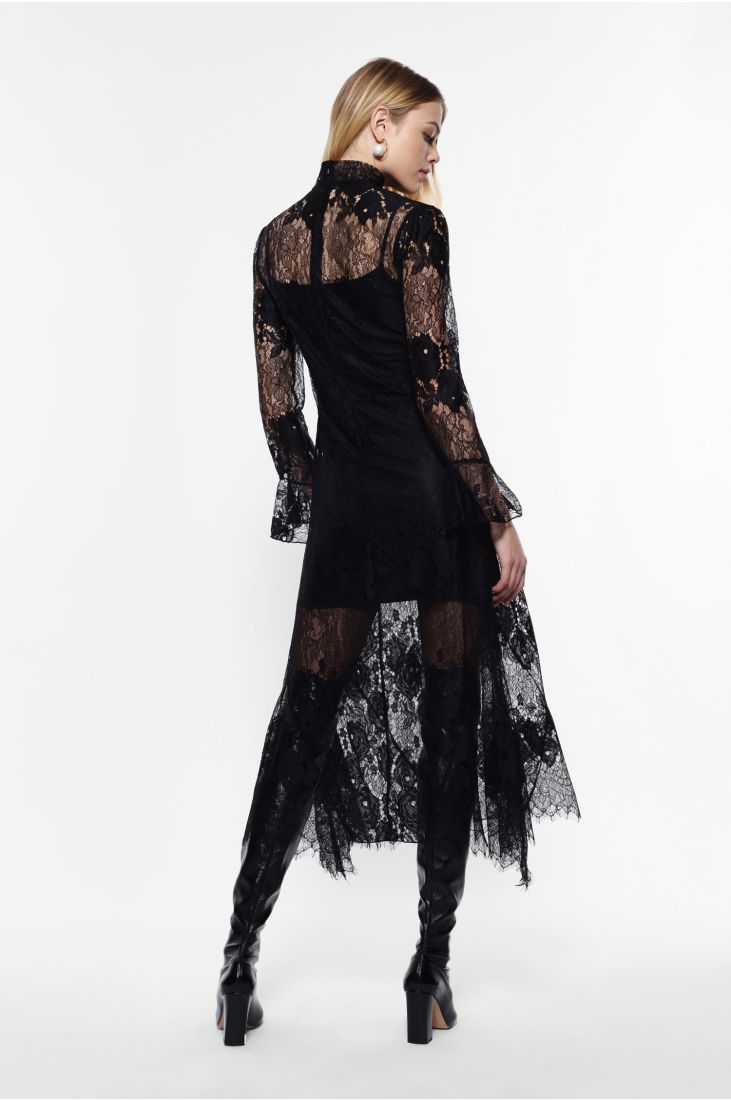 Long lace dress with long sleeves