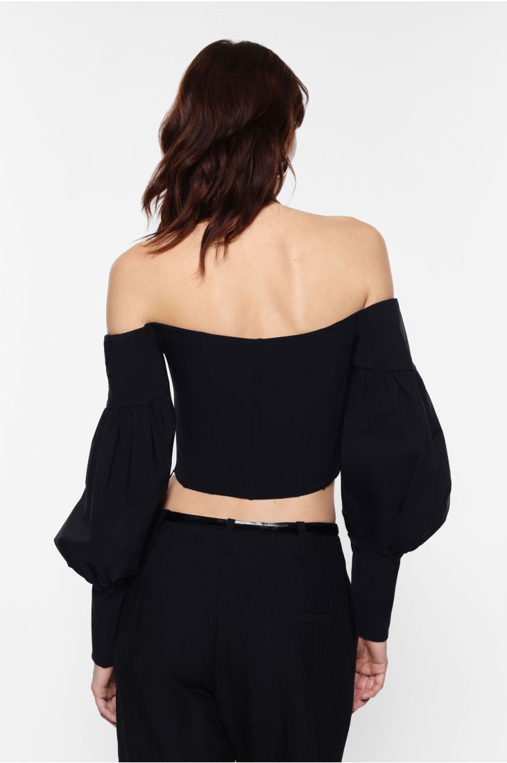 Long sleeve bardot neckline top