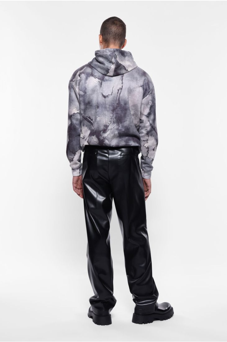 Faux leather baggy trousers