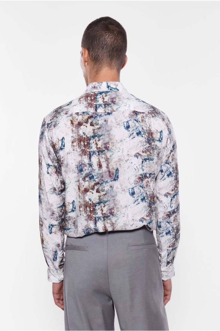 Printed shirt with classic collar