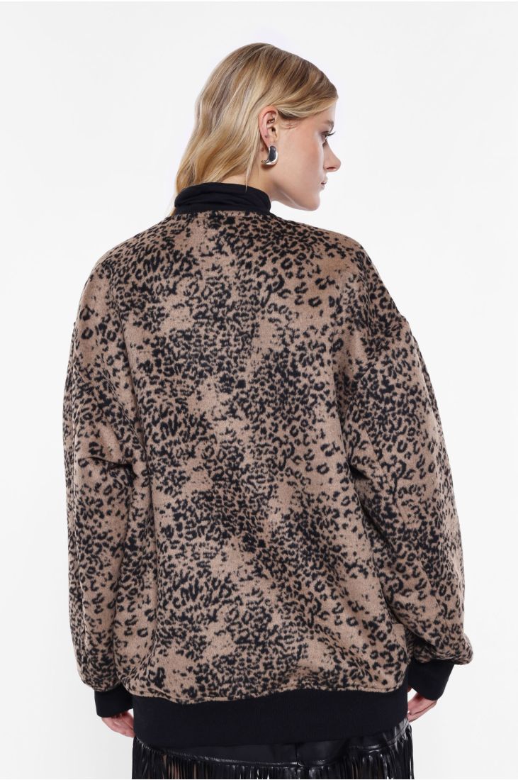 Bomber jacket with animal pattern