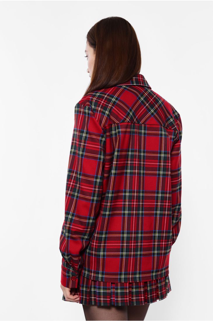 Plaid shirt with rhinestones