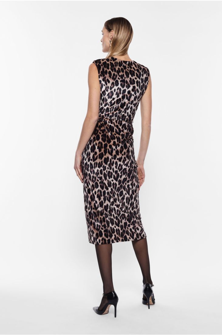 Sleeveless dress animal print