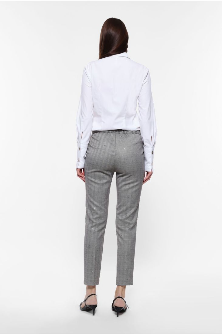 Tailored cigarette trousers with texture