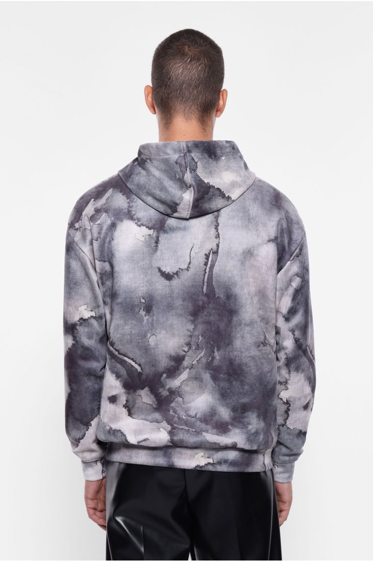 Hooded sweatshirt with artistic print