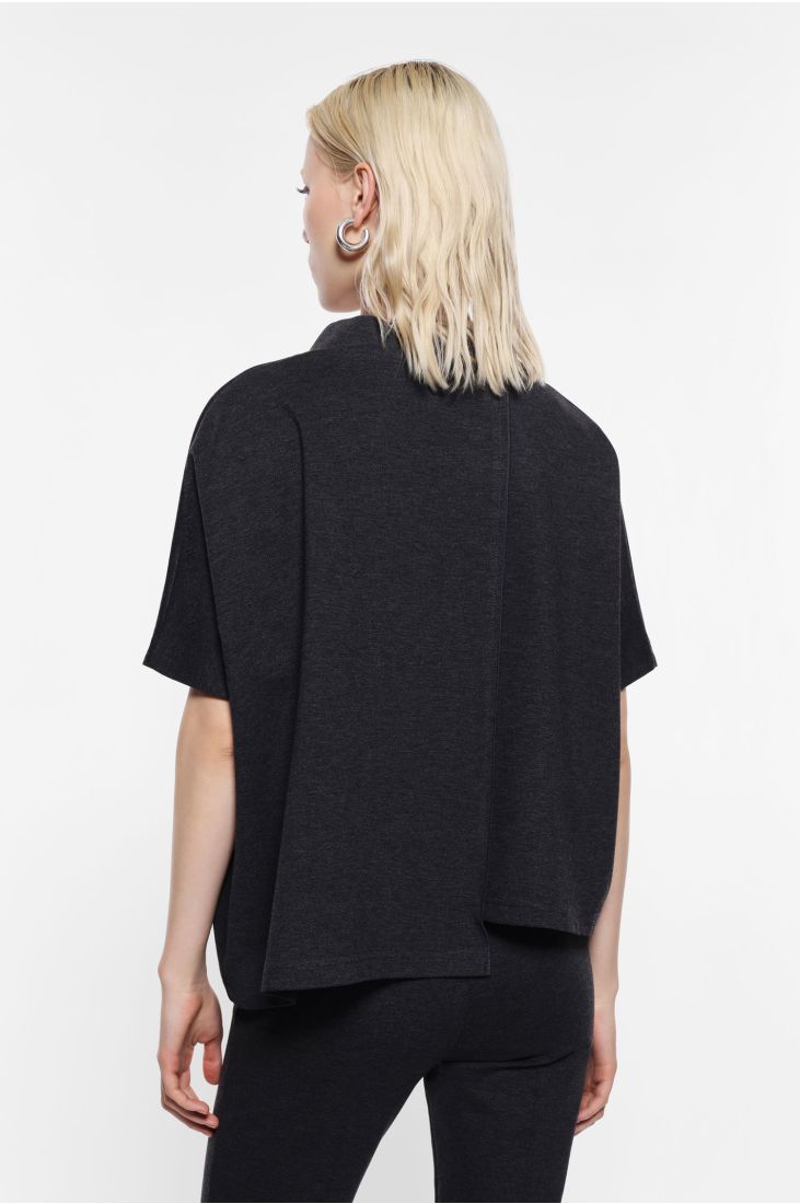 Short sleeve turtleneck sweater