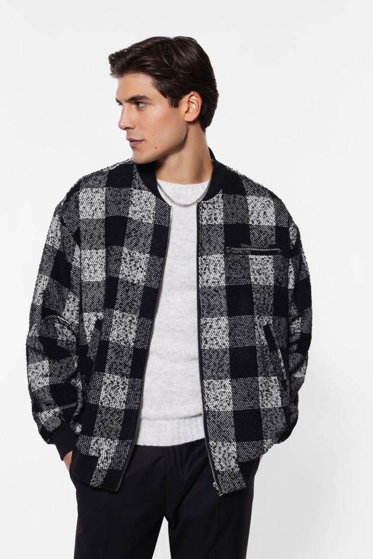 Plaid bomber jacket hotsell